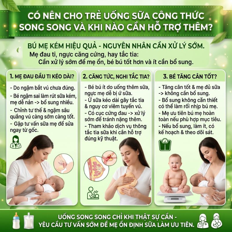 khi nào mẹ cần hỗ trợ khi cho bé uống sữa công thức